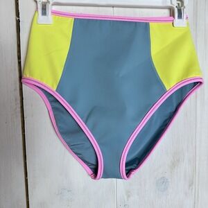 Free People X It's Now Cool‎ The Neo Waist Bottom Blue/Yellow Size Medium NEW